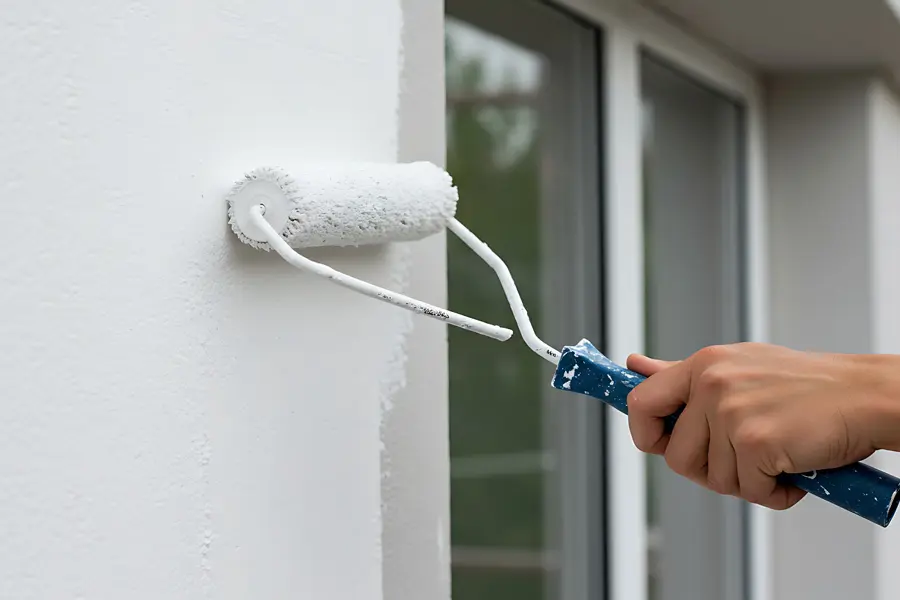 Photo mise en peinture des murs de la façade